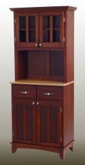 Buffet - Cherry Buffet with Two Door Hutch and Natural Wood Top - Home Styles - 5001-0071-72