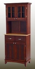 Buffet - Cherry Buffet with Two Door Hutch and Natural Wood Top - Home Styles - 5001-0071-72