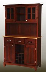 Buffet - Cherry Buffet with Two Door Hutch and Natural Wood Top - Home Styles - 5100-0071-72