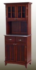 Buffet - Cherry Buffet with Two Door Hutch and Stainless Top - Home Styles - 5001-0073-72