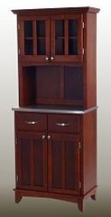 Buffet - Cherry Buffet with Two Door Hutch and Stainless Top - Home Styles - 5001-0073-72