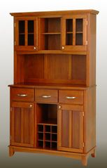 Buffet - Cottage Oak Buffet with Open Hutch and Cottage Oak Wood Top - Home Styles - 5100-0066-62