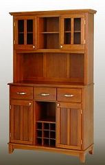 Buffet - Cottage Oak Buffet with Open Hutch and Cottage Oak Wood Top - Home Styles - 5100-0066-62