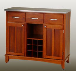 Buffet - Cottage Oak Buffet with Stainless Top - Home Styles - 5100-0063