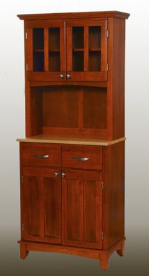 Buffet - Cottage Oak Buffet with Two Door Hutch and Natural Wood Top - Home Styles - 5001-0061-62