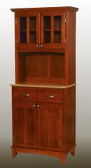 Buffet - Cottage Oak Buffet with Two Door Hutch and Natural Wood Top - Home Styles - 5001-0061-62