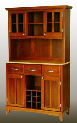 Buffet - Cottage Oak Buffet with Two Door Hutch and Natural Wood Top - Home Styles - 5100-0061-62