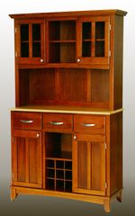 Buffet - Cottage Oak Buffet with Two Door Hutch and Natural Wood Top - Home Styles - 5100-0061-62
