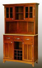 Buffet - Cottage Oak Buffet with Two Door Hutch and Natural Wood Top - Home Styles - 5100-0061-62