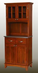 Buffet - Cottage Oak Buffet with Two Door Hutch and Stainless Top - Home Styles - 5001-0063-62