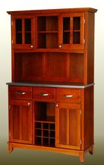 Buffet - Cottage Oak Buffet with Two Door Hutch and Stainless Top - Home Styles - 5100-0063-62