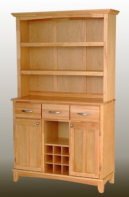 Buffet - Natural Wood Buffet with Open Hutch and Wood Top - Home Styles - 5100-0011-10