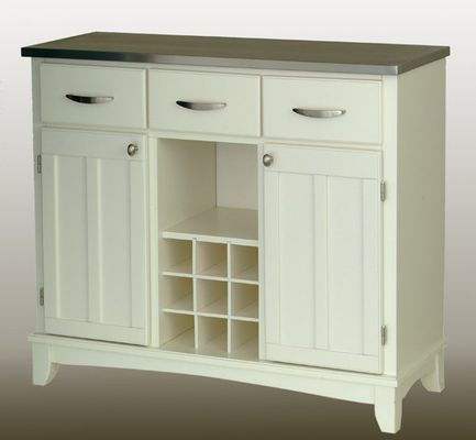 Buffet - White Buffet with Stainless Top - Home Styles - 5100-0023