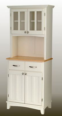 Buffet - White Buffet with Two Door Hutch and Natural Wood Top - Home Styles - 5001-0021-12