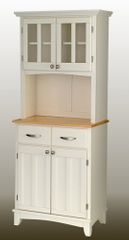 Buffet - White Buffet with Two Door Hutch and Natural Wood Top - Home Styles - 5001-0021-12