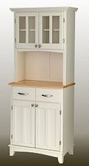 Buffet - White Buffet with Two Door Hutch and Natural Wood Top - Home Styles - 5001-0021-12