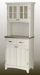 Buffet - White Buffet with Two Door Hutch and Stainless Top - Home Styles - 5001-0023-22