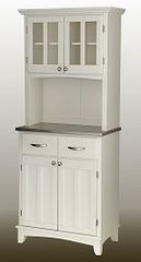 Buffet - White Buffet with Two Door Hutch and Stainless Top - Home Styles - 5001-0023-22