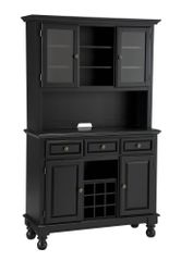 Buffet with Black Granite Top and Two Door Hutch in Black - Home Styles - 5300-0044-04