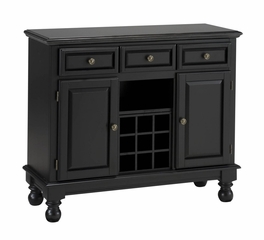 Buffet with Black Granite Top and Two Door Hutch in Black - Home Styles - 5300-0044-04