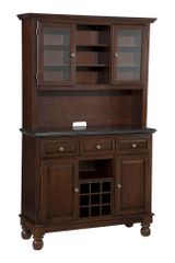 Buffet with Salmon Granite Top and Two Door Hutch in Cherry - Home Styles - 5300-0075-07