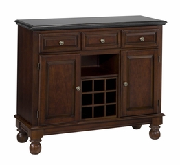 Buffet with Salmon Granite Top and Two Door Hutch in Cherry - Home Styles - 5300-0075-07