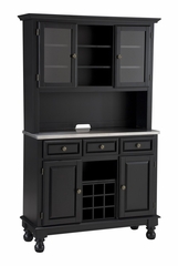 Buffet with Stainless Top and Two Door Hutch in Black - Home Styles - 5300-0042-04
