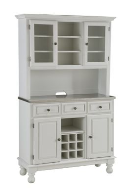Buffet with Stainless Top and Two Door Hutch in White - Home Styles - 5300-0022-02