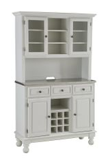 Buffet with Stainless Top and Two Door Hutch in White - Home Styles - 5300-0022-02