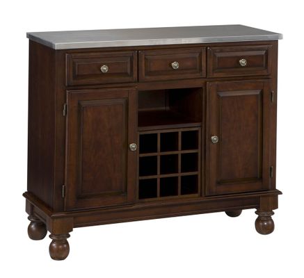 Buffet with Stainless Top in Cherry - Home Styles - 5300-0072