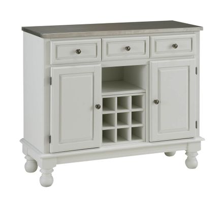 Buffet with Stainless Top in White - Home Styles - 5300-0022