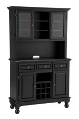 Buffet with Wood Top and Two Door Hutch in Black - Home Styles - 5300-0041-04