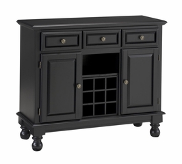 Buffet with Wood Top and Two Door Hutch in Black - Home Styles - 5300-0041-04