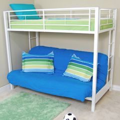 Bunk Bed - Sunrise Twin / Futon Bunk Bed in White - BTOFWH