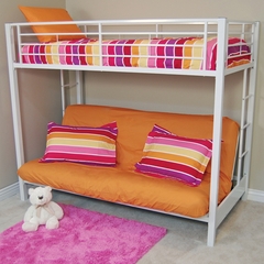 Bunk Bed - Sunrise Twin / Futon Bunk Bed in White - BTOFWH