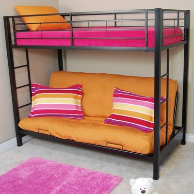 Bunk Bed - Sunset Twin / Futon Bunk Bed in Black - BTOFBL