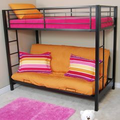 Bunk Bed - Sunset Twin / Futon Bunk Bed in Black - BTOFBL