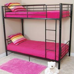 Bunk Bed - Sunset Twin / Twin Size Bunk Bed in Black - BTOTBL