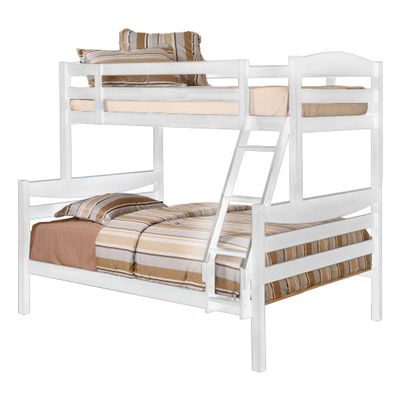 Bunk Bed - Twin / Double Size Bunk Bed in White - BWTODWH
