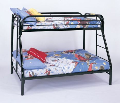 Bunk Bed - Twin / Full Size Bunk Bed in Black - Coaster