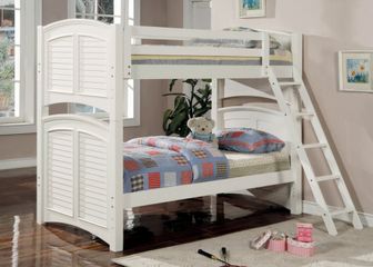 Bunk Bed - Twin / Full Size Bunk Bed in White - Coaster