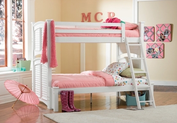 Bunk Bed - Twin / Full Size Bunk Bed in White - Coaster