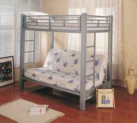 Bunk Bed - Twin / Futon Bunk Bed in Silver - Coaster