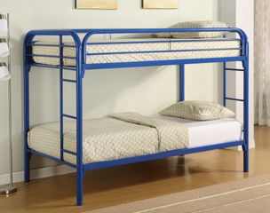 Bunk Bed - Twin / Twin Size Bunk Bed in Blue - Coaster - 2256B