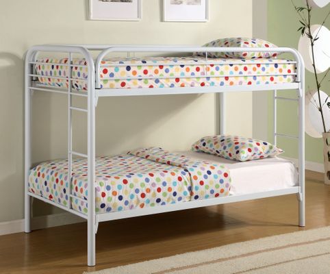 Bunk Bed - Twin / Twin Size Bunk Bed in White - Coaster - 2256W