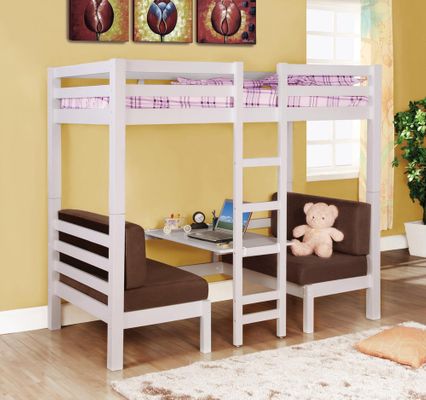 Bunks Convertible Loft Bed in Crisp White - 460273