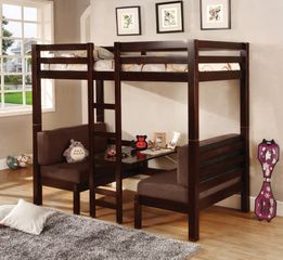 Bunks Convertible Loft Bed in Dark Rich Wood - 460263