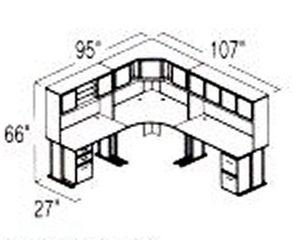Bush Advantage Beech Design 27 - Plan For 8' by 9' Work Station