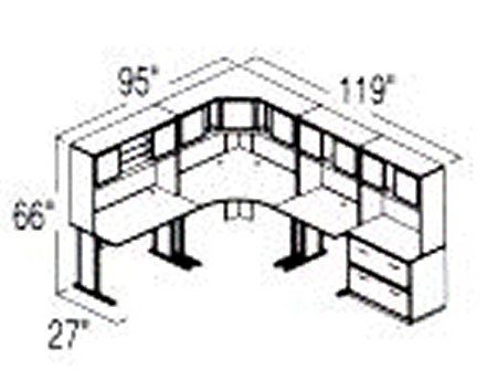 Bush Advantage Beech Design 30 - Plan For 8' by 10' Work Station