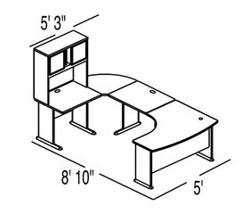 Bush Advantage Beech Design 32 - Plan For 9' by 6' Work Station